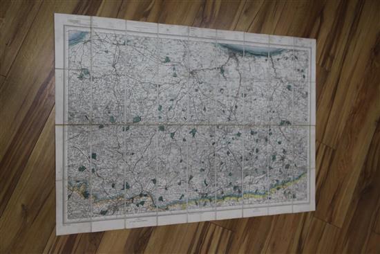 Edward Stanford - 6 folding pocket Ordnance Survey maps - one inch to one mile, for Sandhurst,